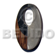 55mmx35mm oval inlaid palmwood