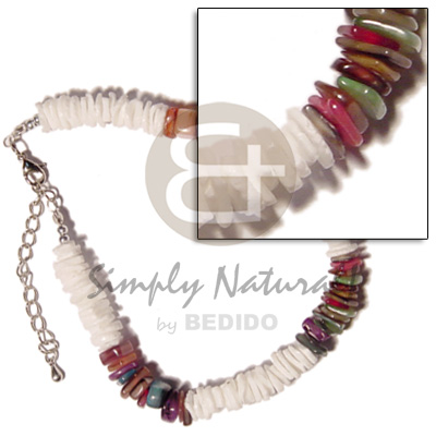 White rose rainbow hammershell Anklets