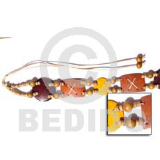 dyed coco 4-5 coco pokalet tiger and wood beads belt - Belts