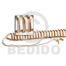 bamboo belt  bleached wood beads - Belts
