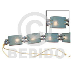 rectangular coco pastel blue belt - Belts