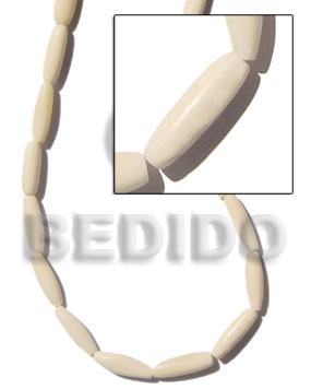 football bone white 11x6mm - Bone Beads