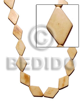 natural bone diamond 25mmx15mm - Bone Beads