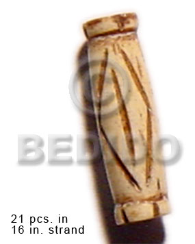 natural bone tube  groove 19mmx8mm / 21 pcs. in 16in. strand - Bone Beads