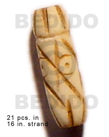 natural bone tube  groove 19mmx8mm / 21 pcs. in 16in. strand - Bone Beads