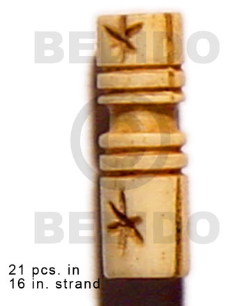 natural antique bone/ tube groove 19mmx8mm / 21 pcs. in 16in. strand - Bone Beads