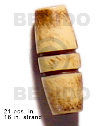 natural antique bone/ tube  groove 19mmx8mm / 21 pcs. in 16in. strand - Bone Beads