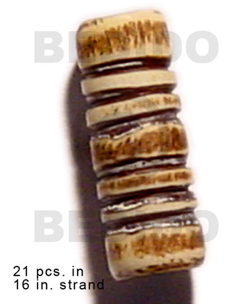 natural antique bone/ tube  groove 19mmx8mm / 21 pcs. in 16in. strand - Bone Beads