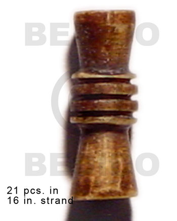 natural bone tube  groove 19mmx8mm / 21 pcs. in 16in. strand - Bone Carved Beads