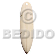 45mmx10mm white bone feather - Bone Pendants