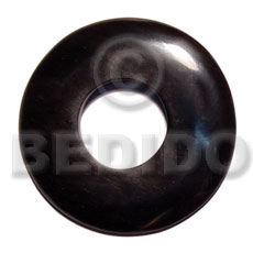 60mm black horn donut Bone Pendants