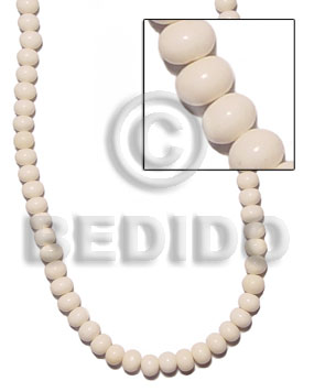 White bone beads 7mmx9mm Bone Round Beads
