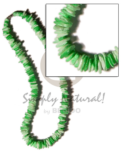 hand made White rose green splashing Bright & Vivid Color Necklace