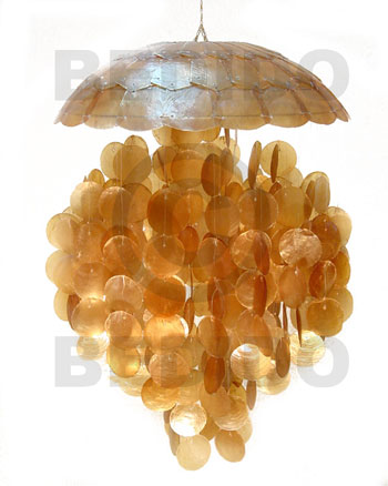 parisian  16" ball  chandelier - golden yellow ( 16in.x 22in.) - Capiz Shell Wind Chimes