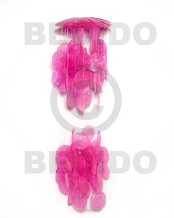 umbrella 5" 2 balls pink capiz shells wind chime - Capiz Shell Wind Chimes