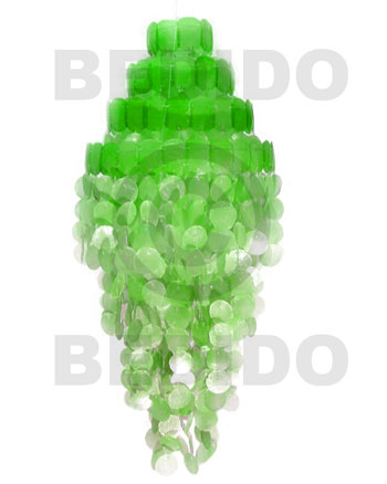 4 layers monogram mint green capiz shell chandelier 15 in. x 43 in. - Capiz Shell Wind Chimes