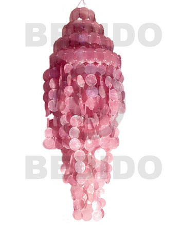 4 layers monogram wine capiz shell chandelier 15 in. x 43 in. - Capiz Shell Wind Chimes