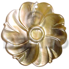 40mm flower blacklip Carved Pendants