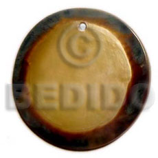round MOP  embossed skin at the edge 40mm - Carved Pendants