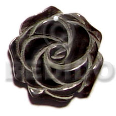 Rose carving black pin 40mm Carved Pendants