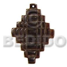 Black tab checkered cross carving Carved Pendants