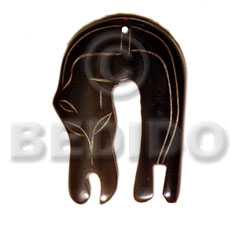 african animal horn 45mm - Carved Pendants