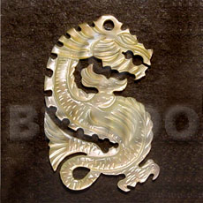 Dragon mop carving 45mm Carved Pendants