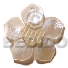 45mm natural hammershell flower Carved Pendants