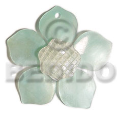 45mm turquoise hammershell flower Carved Pendants