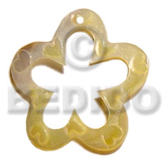 scallop ring MOP  design 45mm - Carved Pendants