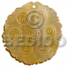 round grooved MOP   ring design 40mm - Carved Pendants