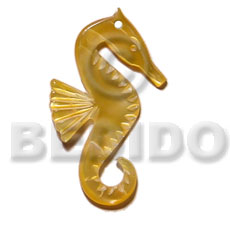 40mm mop seahorse Carved Pendants