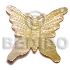 hand made 45mm carved mop butterfly Carved Pendants