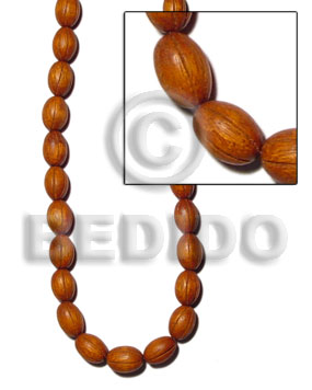 Bayong oval groove 12mmx17mm Carved Wood Beads