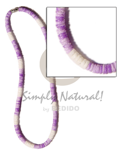 lavender/white clam combination - Choker Necklace
