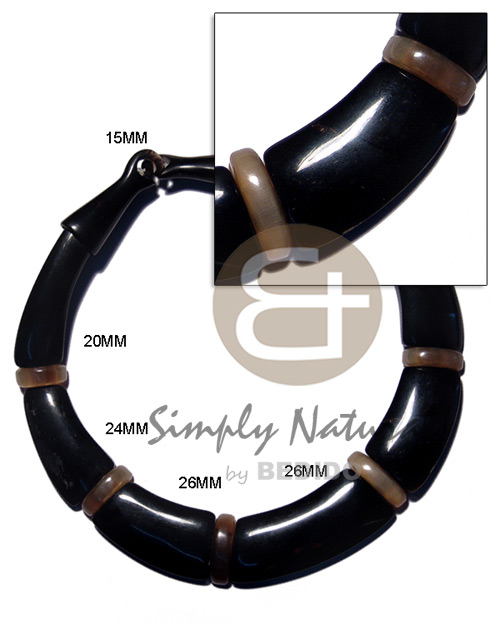 horn choker - black horn & nat. amber horn combination - Choker Necklace