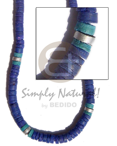 hand made 4-5 mm blue coco heishe Choker Necklace