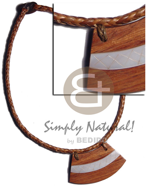 hand made 65mmx35mm flat bayong wood Choker Necklace