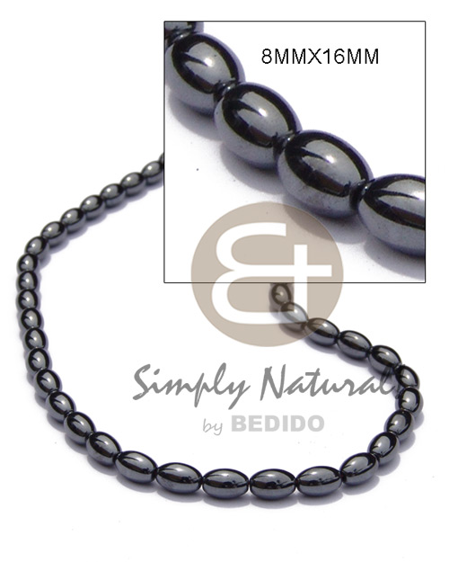hematite / silvery & shiny opaque stone / oval 8mmx16mm in magic wire - Choker Necklace