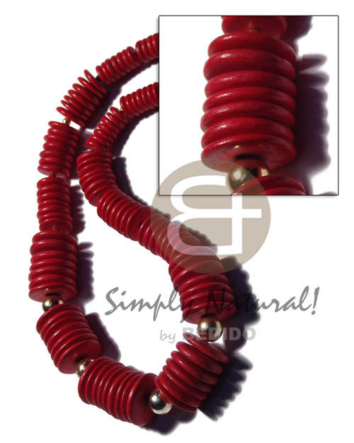 Graduated 20mm 15mm 10mm deep red coco Choker Necklace