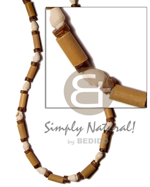 bambo0,nassa & 4-5 coco heishe nat. brown combination - Choker Necklace