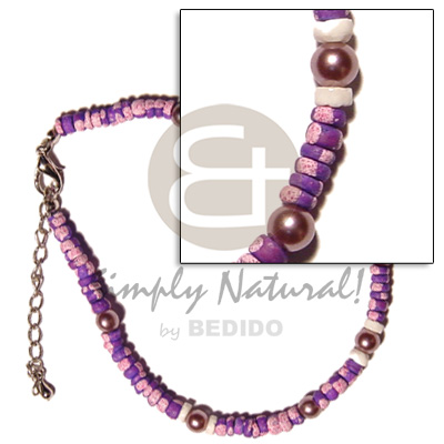 4-5mm violet coco splashing  pearl beads - Coco Anklets