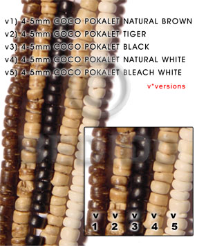 4-5mm coco pokalet natural white - Coco Beads