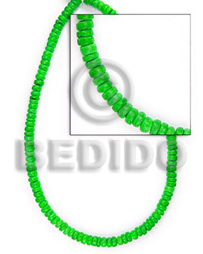 4-5 mm "lime green " coco pokalet - Coco Beads