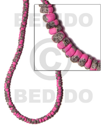 4-5mm coco Pokalet. bright pink  splashing - Coco Beads