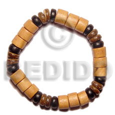 elastic wood and coco bracelet - Coco Bracelets