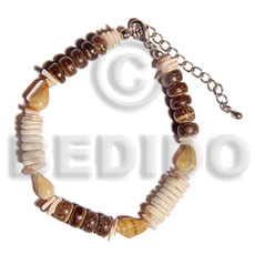 4-5mm coco pokalet. natural brown bleached Coco Bracelets