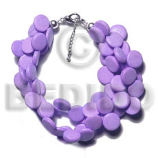 3 rows lavender coco sidedrill - Coco Bracelets