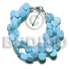 3 rows aqua blue coco sidedrill - Coco Bracelets