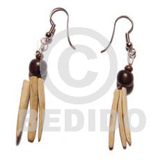 coco indian stick  wood beads - Coco Earrings